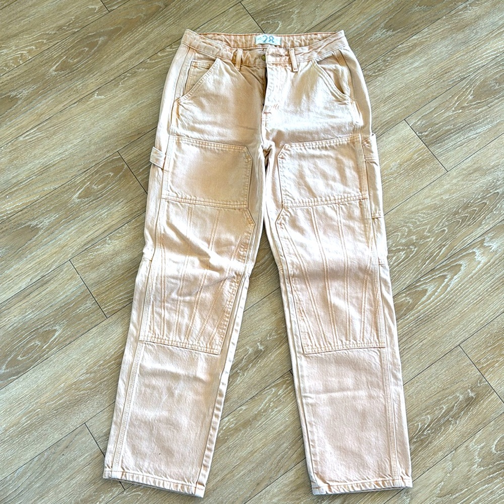 Free people mid rise baggy cargo jeans. - Picture 2 of 2